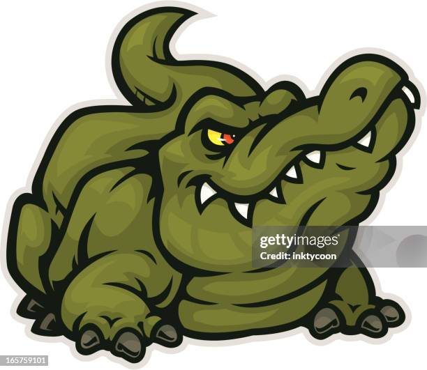 gator mascot bite - alligator stock illustrations