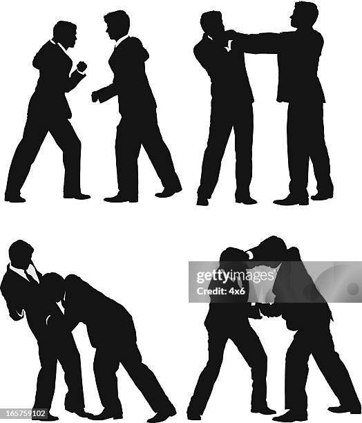 businessmen fighting - fighting stance stock illustrations