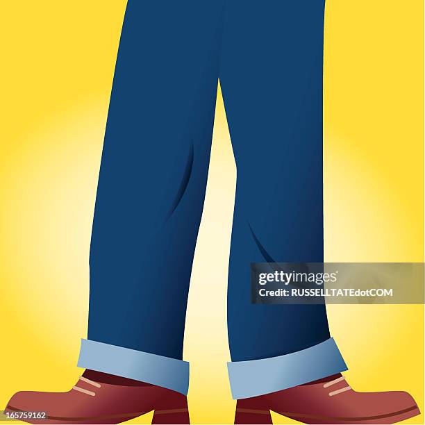 new boots and trousers - jeans stock illustrations