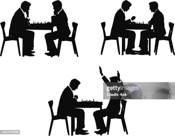 businessmen intellectually challenging each other playing chess - queen-chess-piece-clip-art stock illustrations