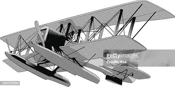 private einzelnen fahrer flugzeug illustrationen - wright brothers stock-grafiken, -clipart, -cartoons und -symbole