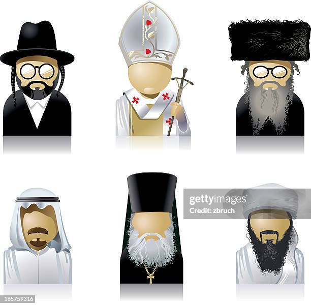 priests of the world - priest rabbi stock illustrations