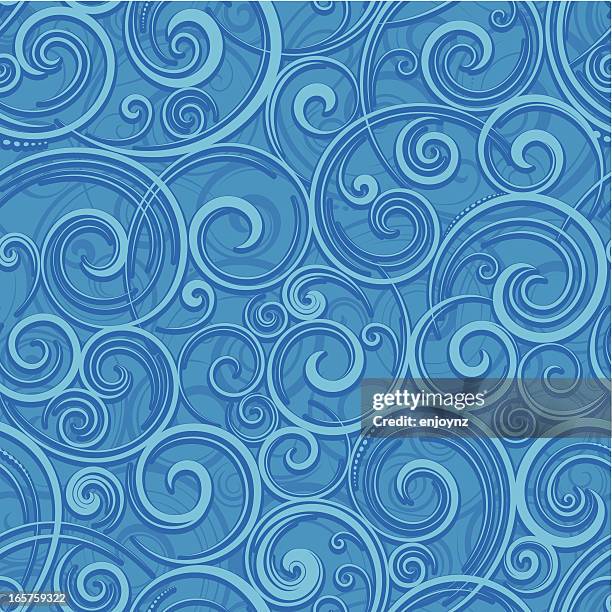 seamless spiral wallpaper background - koru pattern stock illustrations