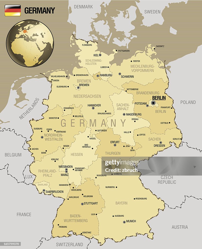 Germany Map Germany Political Map High-Res Vector Graphic - Getty Images