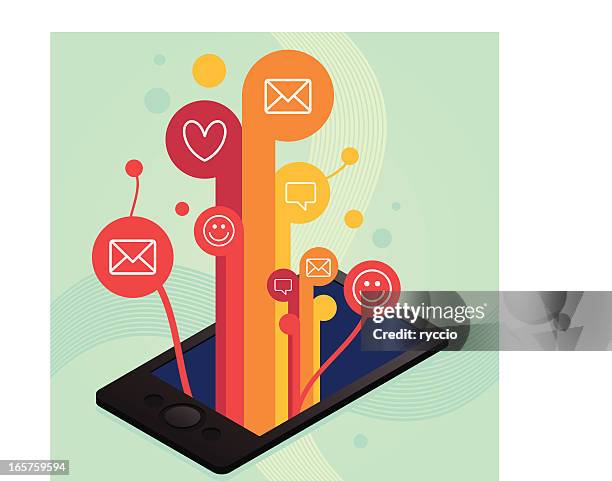 stockillustraties, clipart, cartoons en iconen met phone fun - uitstoten