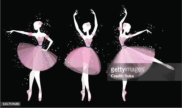 ballet dancers silhouette - ballet dancer stock illustrations