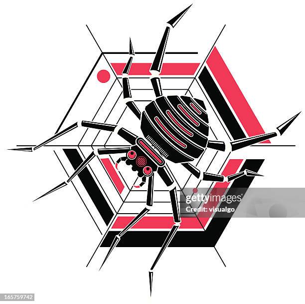 robots spider - spider bot stock illustrations