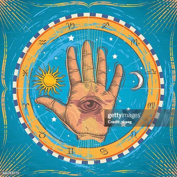 symbolik (okkult hand - divination stock-grafiken, -clipart, -cartoons und -symbole