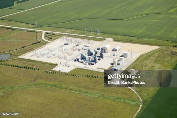 natural-gas turbine 400 megawatt electricity peaking plant - gas works stock pictures, royalty-free photos & images