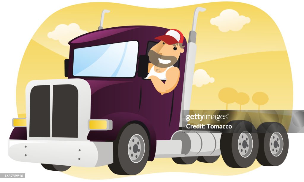 Cartoon Semitruck High-Res Vector Graphic - Getty Images