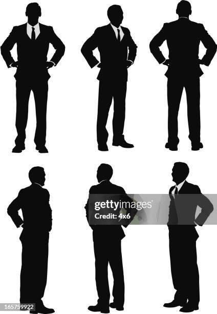 illustrations, cliparts, dessins animés et icônes de la vue d'un homme d'affaires tourner - jambes écartées