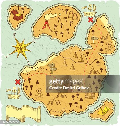 118 Cartoon Treasure Map Photos and Premium High Res Pictures - Getty Images
