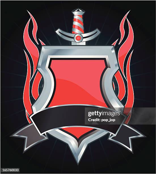 power insignia - black chrome background stock illustrations