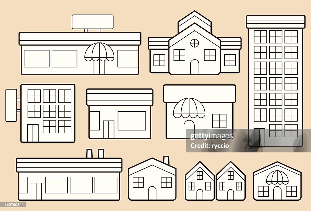 Simple Building Shape Example Outline Simple Buildings High-Res Vector Graphic - Getty Images
