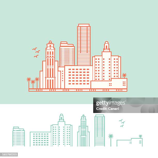 cityscape of miami, florida, usa - office tour stock illustrations