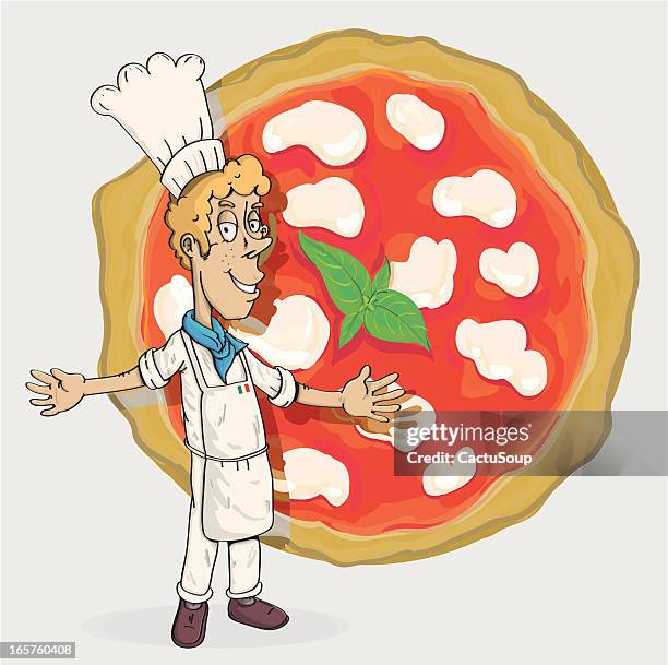 italian chef - cheese pizza vector stock illustrations