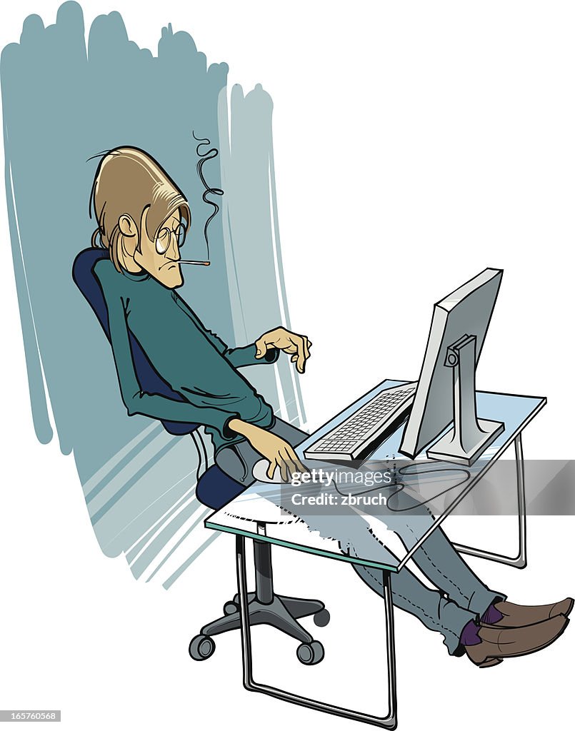 Man working on computer