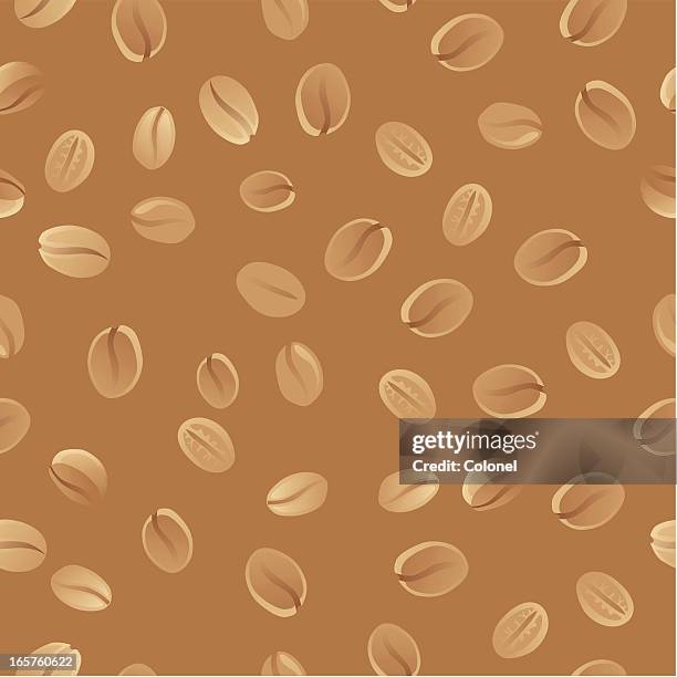 seamless coffee bean wallpaper - coffee beans pattern stock illustrations