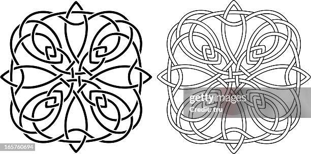 celtic knots- stencil and outline - celtic knot stock illustrations