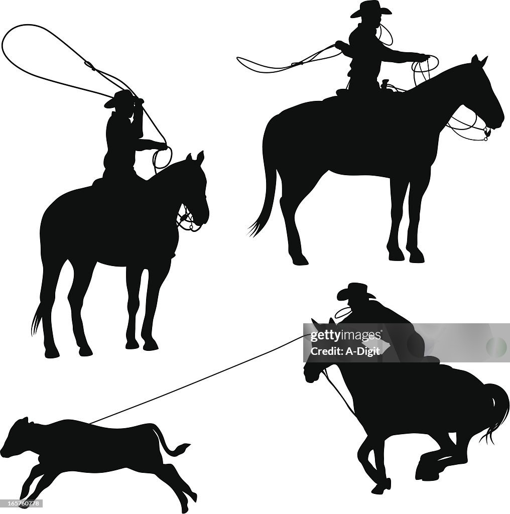 Rope Rodeo Design Roping Rodeo Vector Silhouette High-Res Vector Graphic - Getty Images