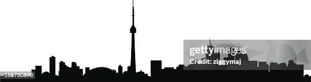 toronto skyline - toronto skyline silhouette stock illustrations