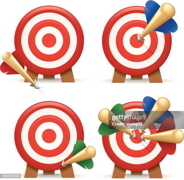 target icons - arrow missing target stock illustrations