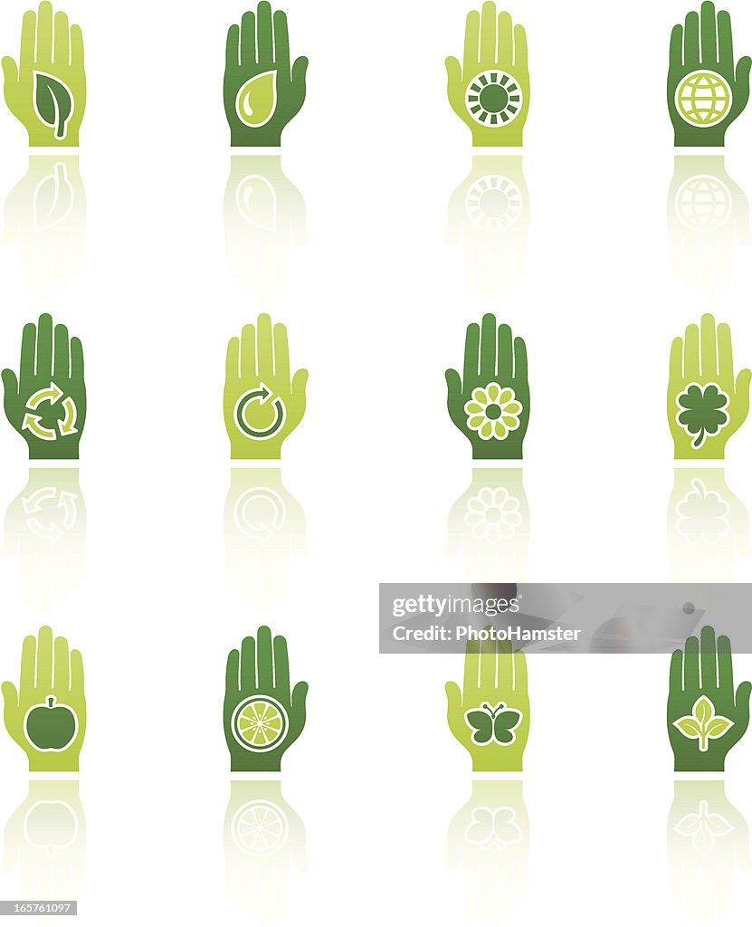 Nature Hands Vector Nature Hand Symbols Set High-Res Vector Graphic - Getty Images