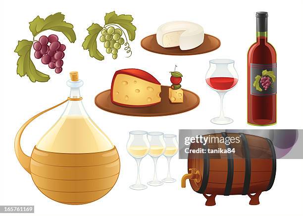 ilustrações, clipart, desenhos animados e ícones de tudo sobre o vinho - queijo
