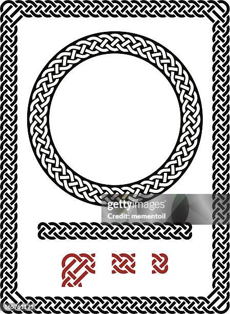 illustrazioni stock, clip art, cartoni animati e icone di tendenza di resizable senza soluzione di continuità celtica frame - celtic knot