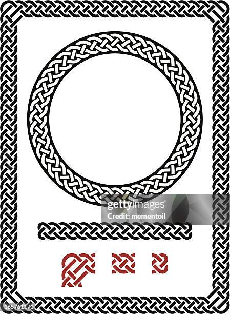 bildbanksillustrationer, clip art samt tecknat material och ikoner med resizable seamless celtic frame - woven