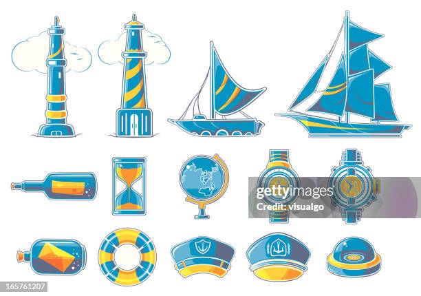 navigationssymbole - flaschenpost stock-grafiken, -clipart, -cartoons und -symbole