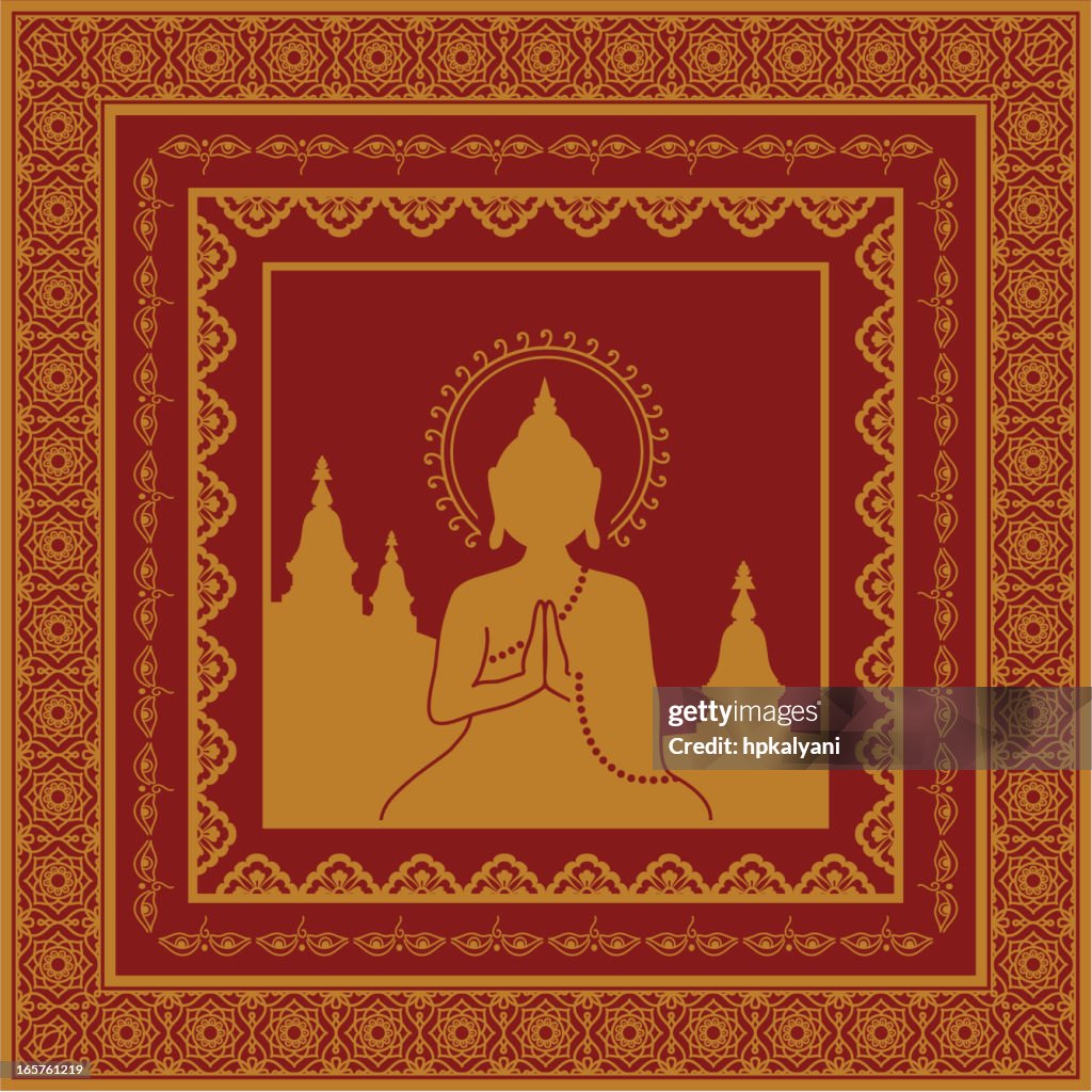 Buda dorado con Stupas