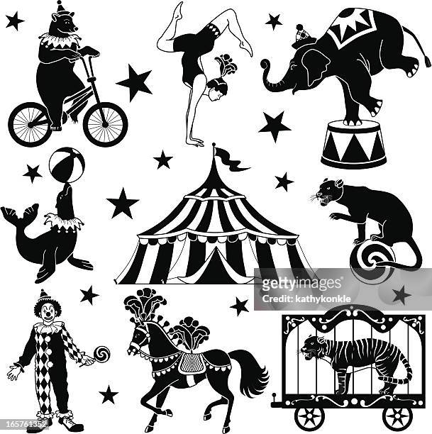 circus characters - clown stock illustrations