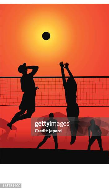 summer volleyball competition - volleyball net stock illustrations