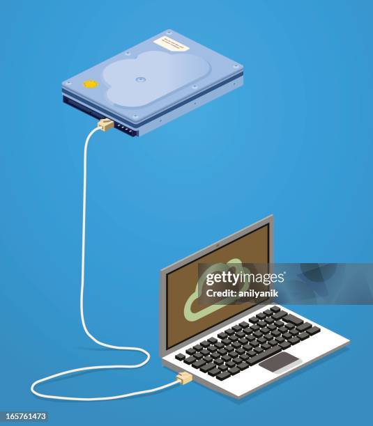 remote disk - isometric usb drive stock illustrations