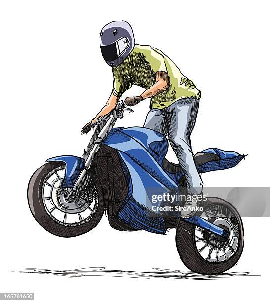sport - man riding motorcycle clip art stock illustrations