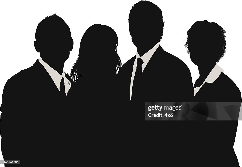 Young business people group silhouette