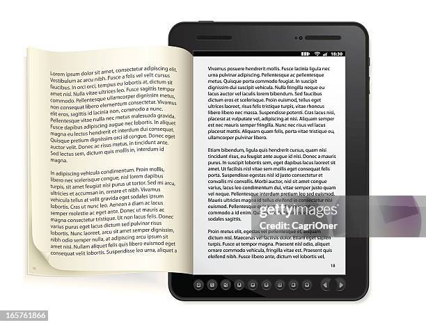 generic e-book reader concept - e-reader stock illustrations