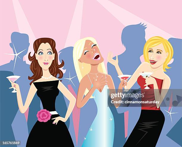 girl's night out - girls night out stock illustrations