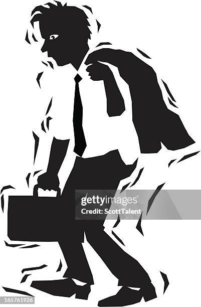bad day - bad posture stock illustrations