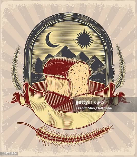 bread label - sliced bread stock illustrations