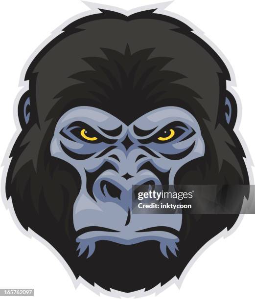 gorilla-kopf - gorilla face stock-grafiken, -clipart, -cartoons und -symbole