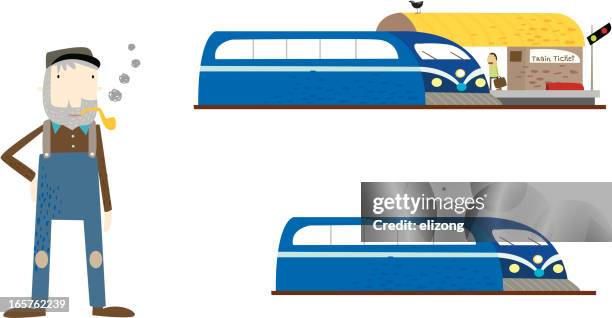 stockillustraties, clipart, cartoons en iconen met occupation - train driver - machinist