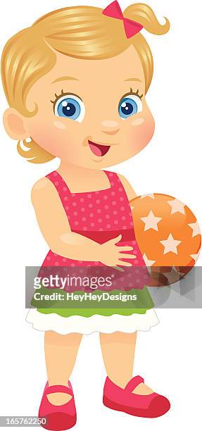 adorable little toddler girl - hey baby stock illustrations