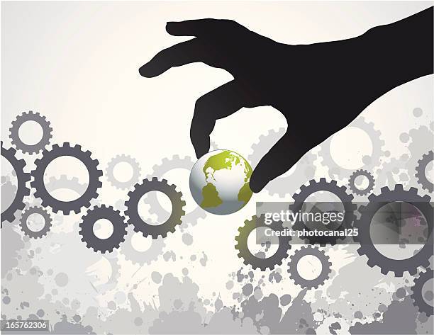 world works - multiple reflections stock illustrations