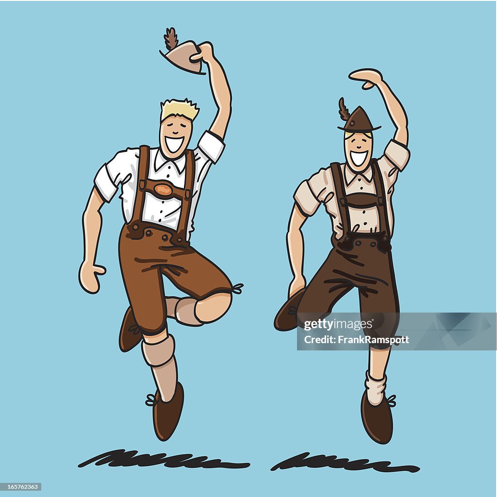 Two Bavarian Lederhosen Men