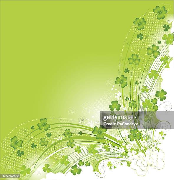 saint patricks shamrock floral - flower explosion background stock illustrations