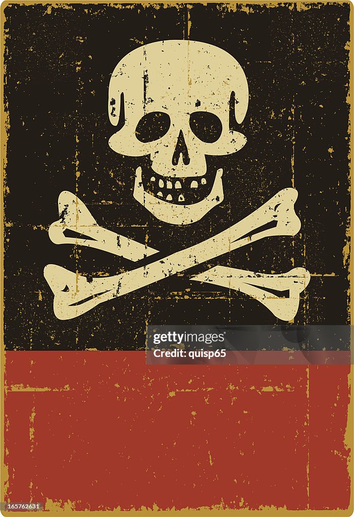 Distressed Jolly Roger-Schild-Textfreiraum