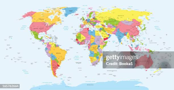 political world map - polar stock illustrations