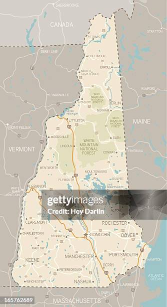 new hampshire map - new hampshire stock illustrations